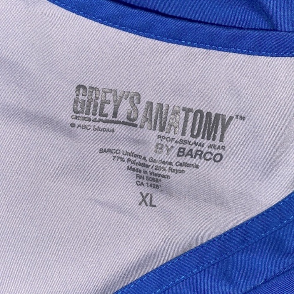 Greys Anatomy blue scrub top size XLarge - Picture 5 of 8